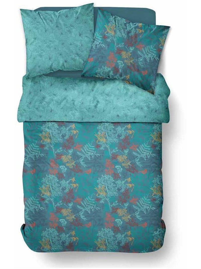 Parure de lit imprimé Floral SUNSHINE CLAUDIA Bleu - Kiabi