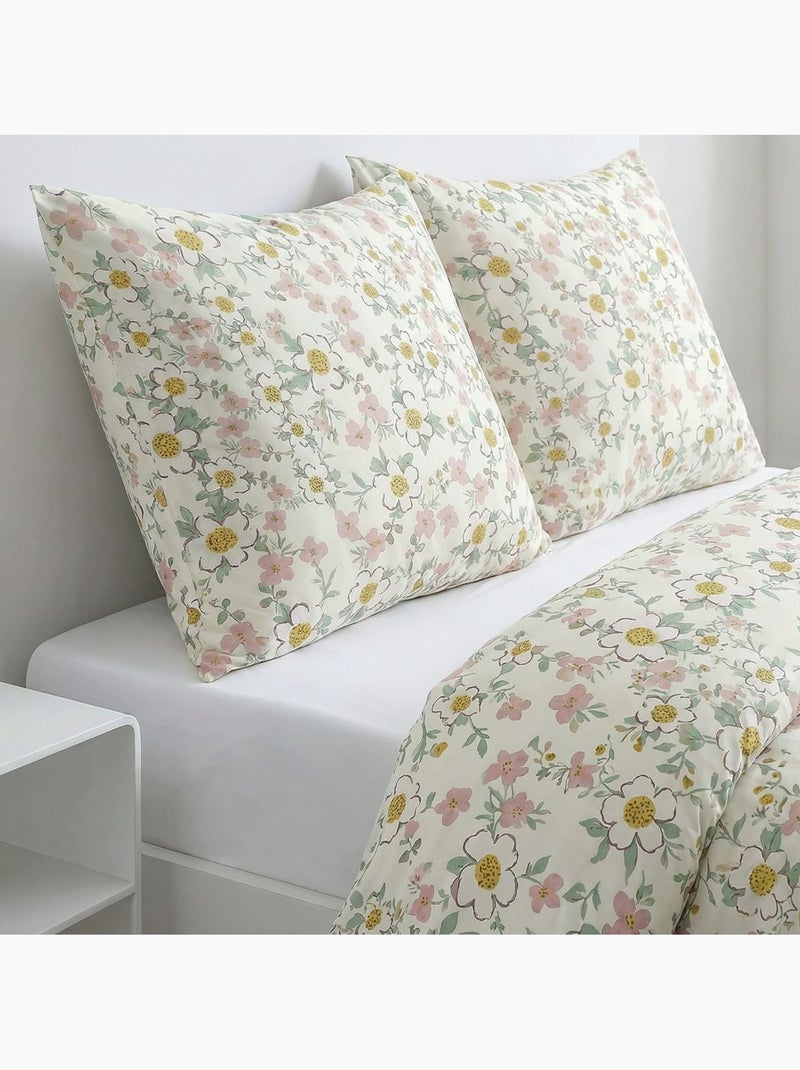Parure de lit imprimé Floral SUNSHINE FLAVIEN Blanc - Kiabi
