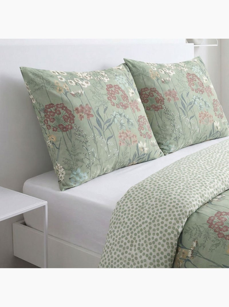 Parure de lit imprimé Floral SUNSHINE HONORE Vert - Kiabi