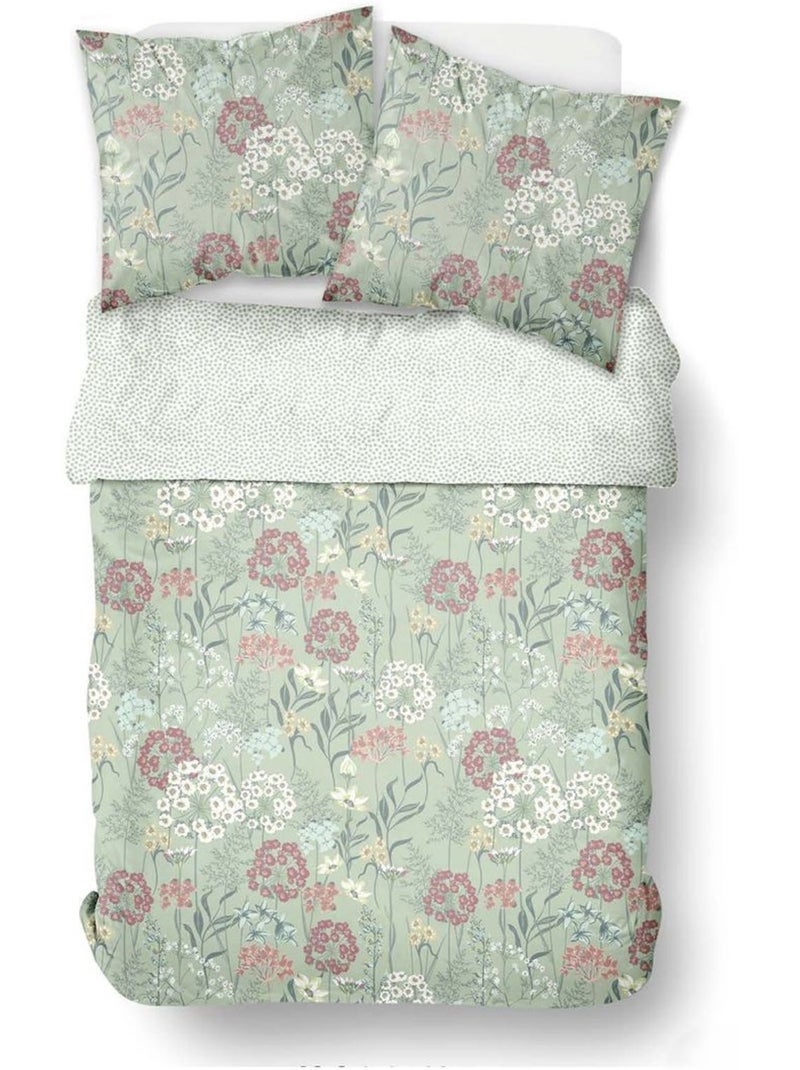 Parure de lit imprimé Floral SUNSHINE HONORE Vert - Kiabi