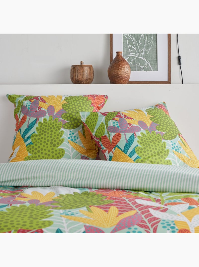 Parure de lit imprimé Floral SUNSHINE JANIE Vert - Kiabi