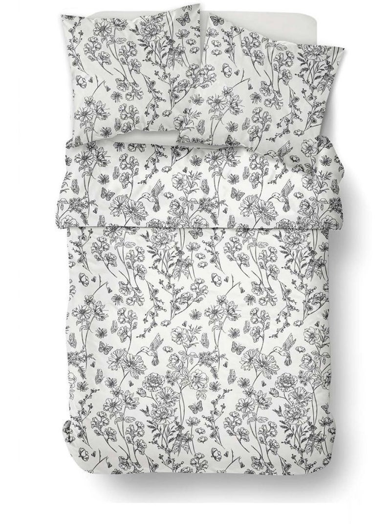 Parure de lit imprimé Floral SUNSHINE JOSEPHINE Blanc - Kiabi