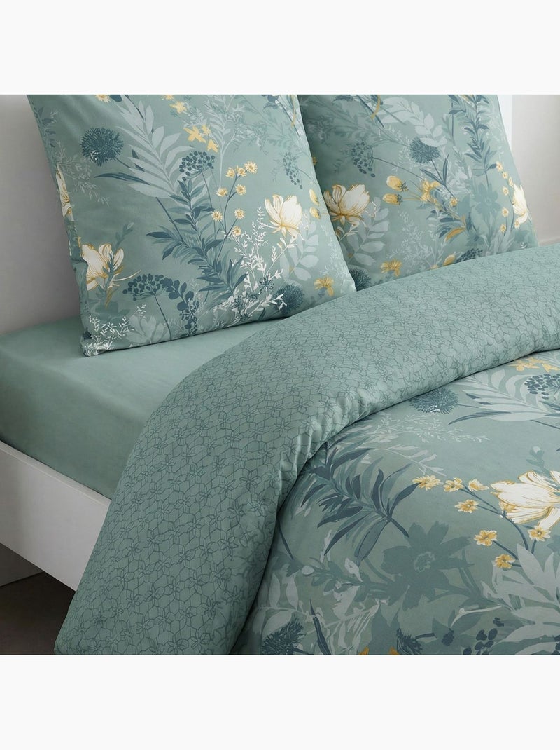 Parure de lit imprimé Floral SUNSHINE JULIE Bleu - Kiabi