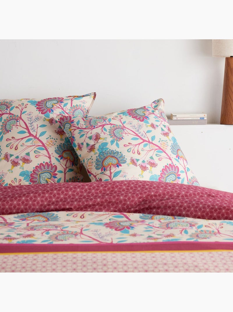 Parure de lit imprimé Floral SUNSHINE LUCILE Rouge - Kiabi