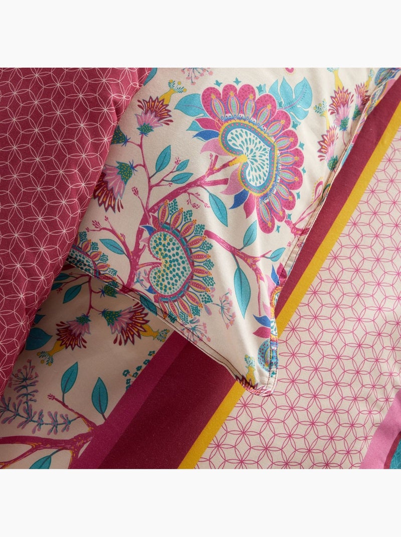 Parure de lit imprimé Floral SUNSHINE LUCILE Rouge - Kiabi