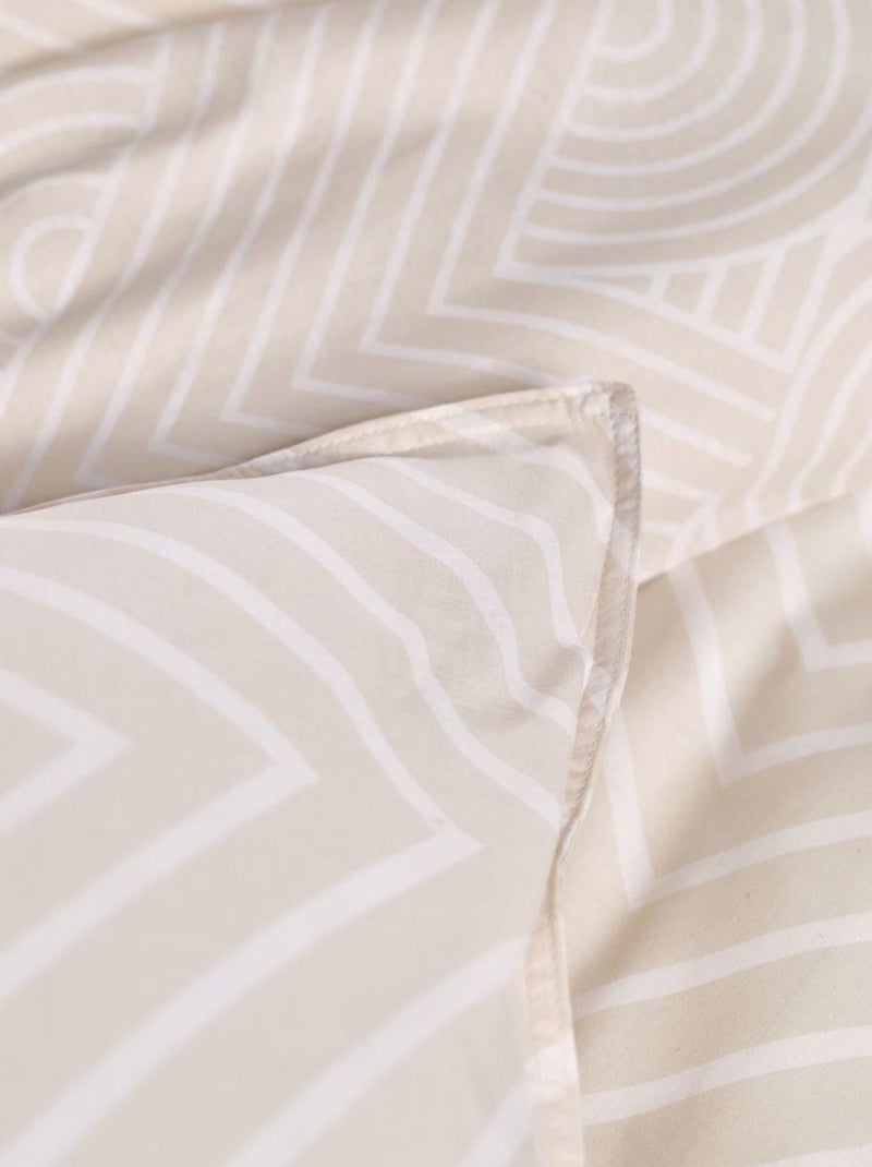 Parure de lit imprimé géométrique coton SUNSHINE BERTILLE Beige - Kiabi