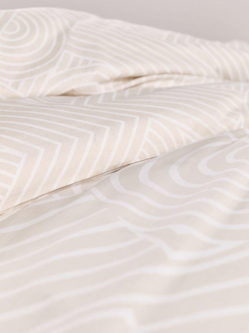 Parure de lit imprimé géométrique coton SUNSHINE BERTILLE Beige - Kiabi