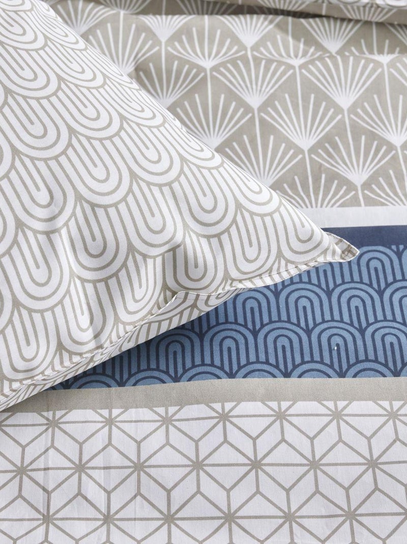 Parure de lit imprimé Géométrique Coton SUNSHINE KATE Beige - Kiabi