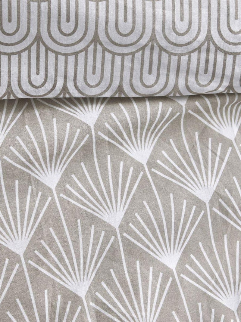 Parure de lit imprimé Géométrique Coton SUNSHINE KATE Beige - Kiabi