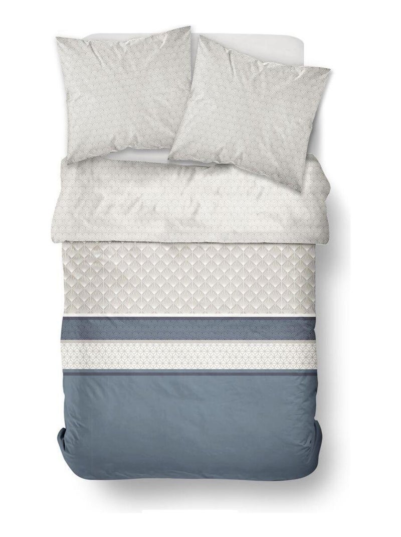 Parure de lit imprimé Géométrique Coton SUNSHINE KATE Beige - Kiabi