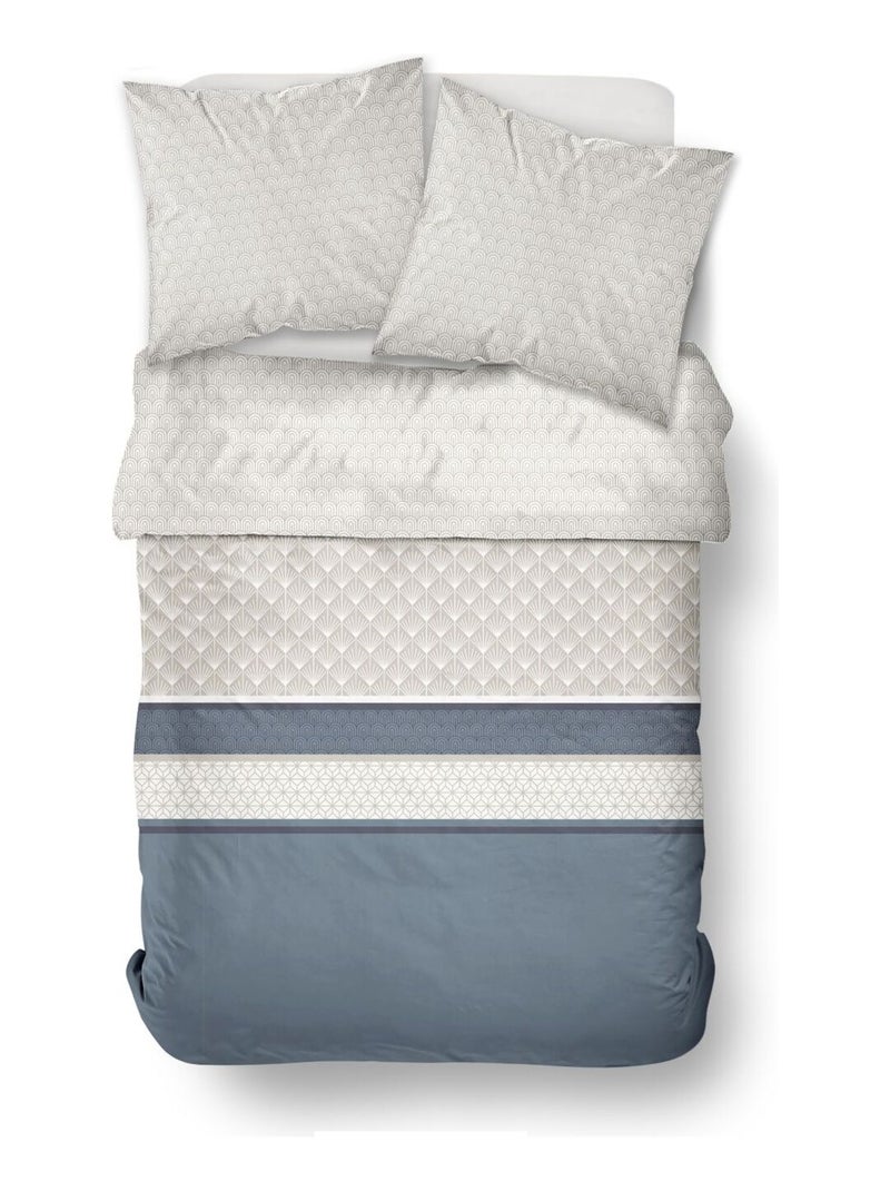 Parure de lit imprimé Géométrique Coton SUNSHINE KATE Beige - Kiabi