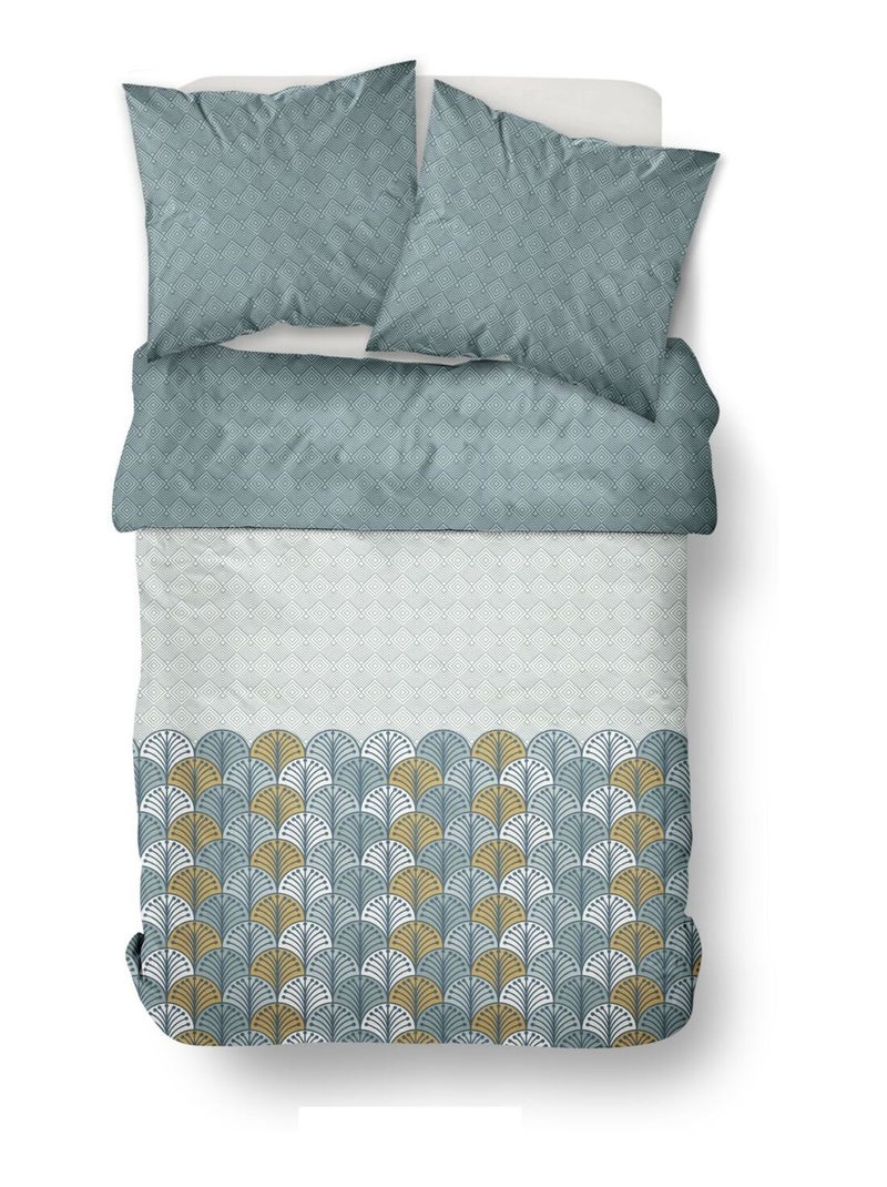 Parure de lit imprimé Géométrique Coton SUNSHINE RAY Vert - Kiabi