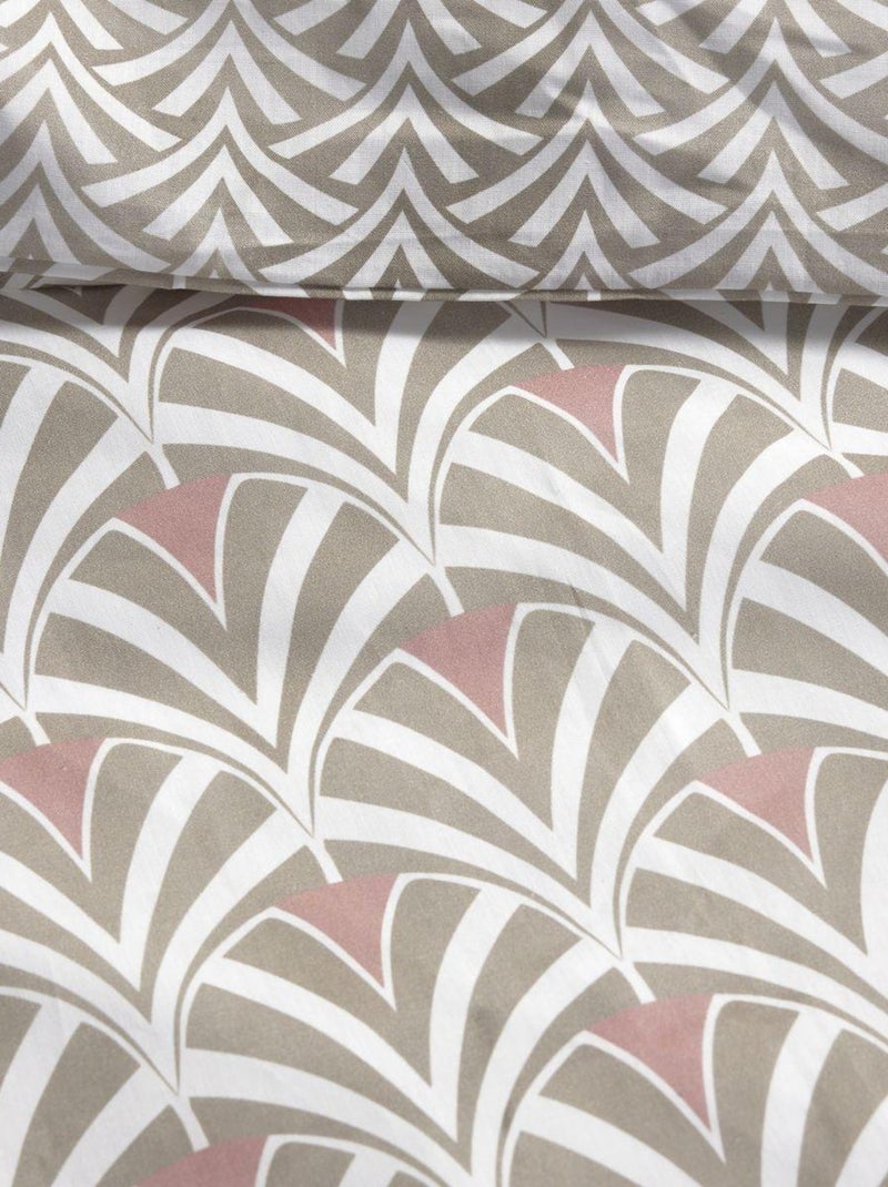 Parure de lit imprimé Géométrique Coton SUNSHINE VICTORINE Beige - Kiabi