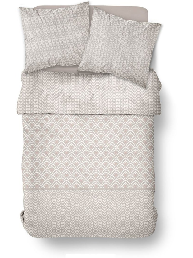 Parure de lit imprimé Géométrique Coton SUNSHINE VICTORINE Beige - Kiabi