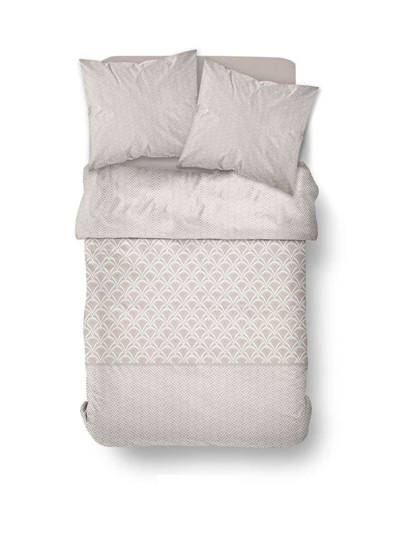 Parure de lit imprimé Géométrique Coton SUNSHINE VICTORINE Beige - Kiabi