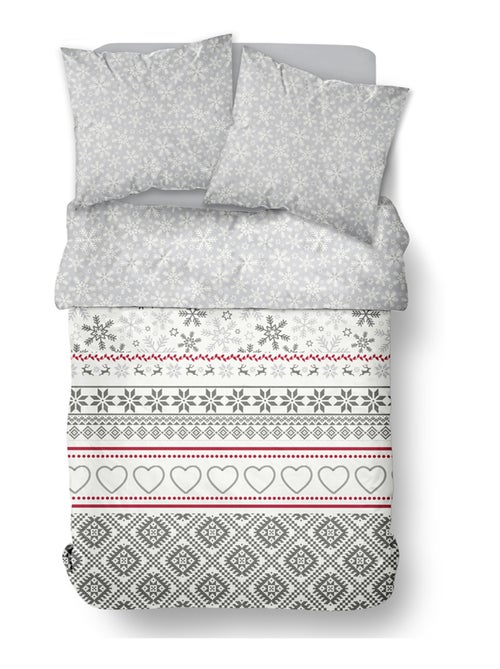 Parure de lit imprimé Graphique coton FLANELLE - Kiabi
