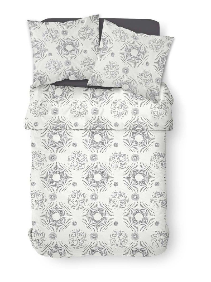 Parure de lit imprimé Graphique coton FLANELLE Blanc - Kiabi