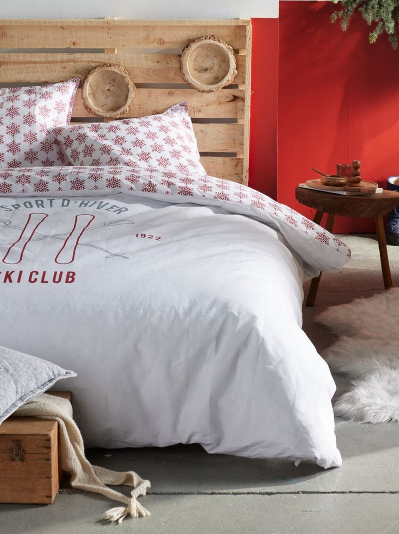 Parure de lit imprimé Graphique coton HORS PISTE Blanc - Kiabi