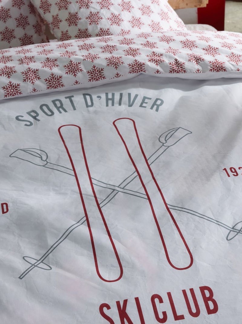 Parure de lit imprimé Graphique coton HORS PISTE Blanc - Kiabi