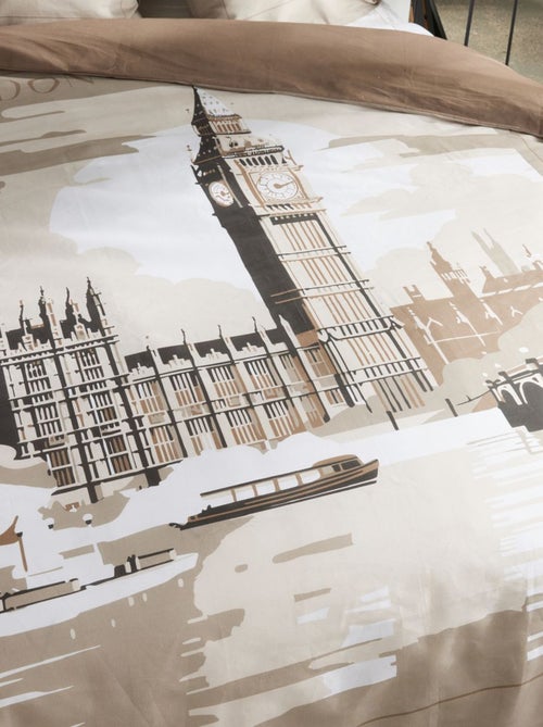 Parure de lit imprimé graphique coton JAVA BIG BEN - Kiabi