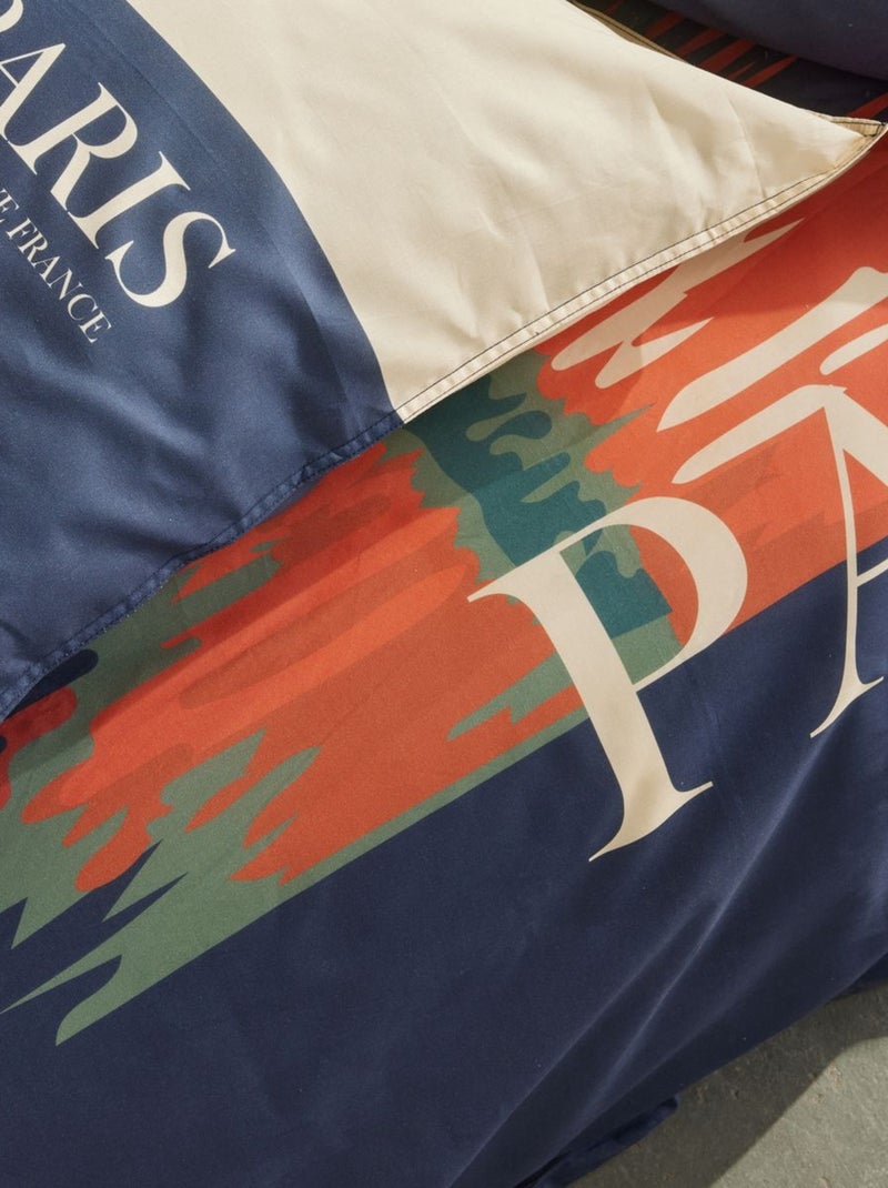 Parure de lit imprimé graphique coton JAVA FRANCE Bleu - Kiabi