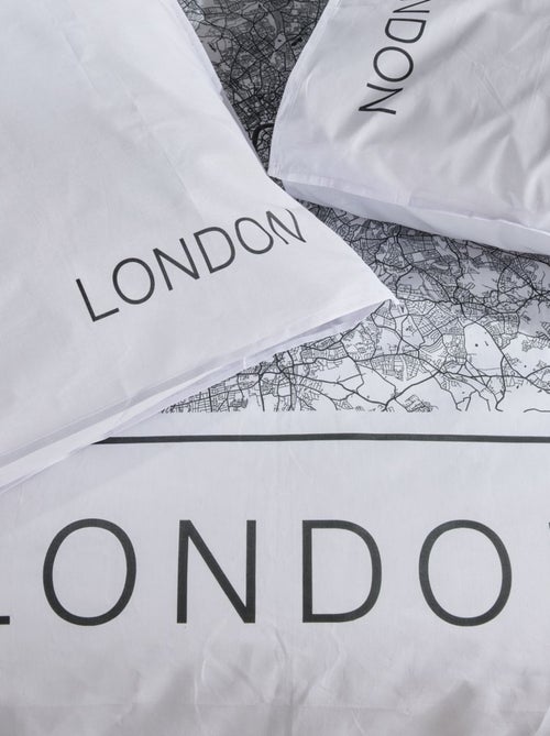 Parure de lit imprimé graphique coton JAVA LONDON - Kiabi