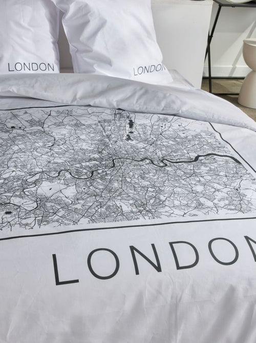 Parure de lit imprimé graphique coton JAVA LONDON - Kiabi