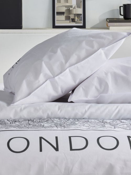 Parure de lit imprimé graphique coton JAVA LONDON - Kiabi