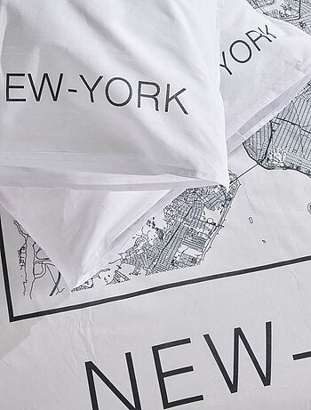 Parure de lit imprimé graphique coton JAVA NEW YORK