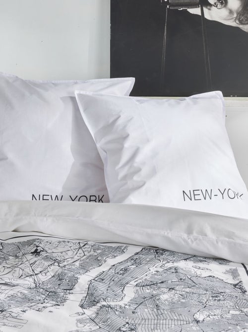 Parure de lit imprimé graphique coton JAVA NEW YORK - Kiabi