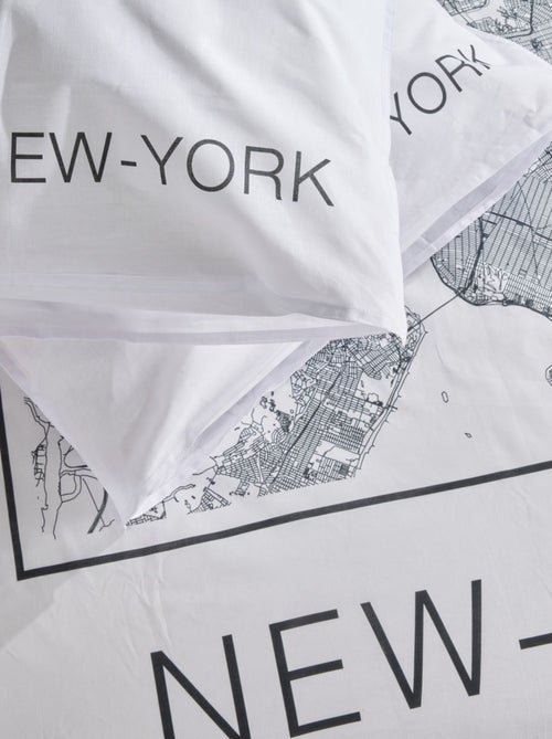 Parure de lit imprimé graphique coton JAVA NEW YORK - Kiabi