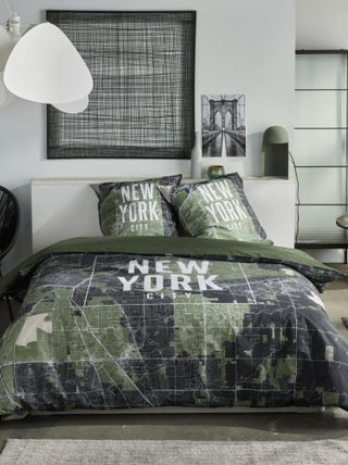 Parure de lit imprimé graphique coton JAVA NEW YORK CITY