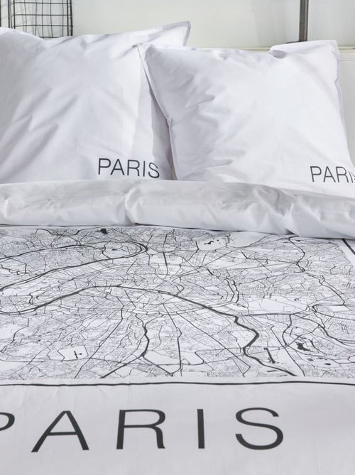 Parure de lit imprimé graphique coton JAVA PARIS - Kiabi