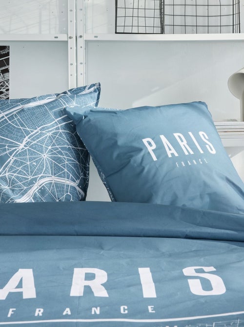 Parure de lit imprimé graphique coton JAVA PARISIENNE - Kiabi