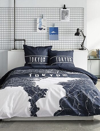 Parure de lit imprimé graphique coton JAVA TOKYO
