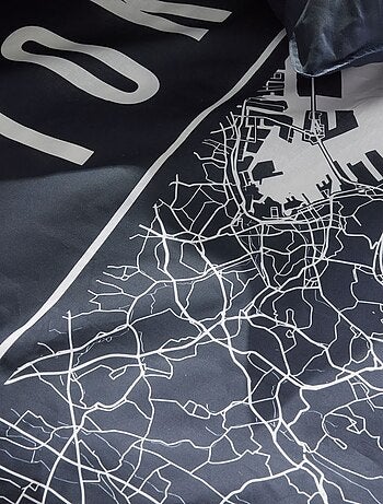 Parure de lit imprimé graphique coton JAVA TOKYO