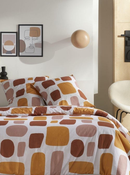 Parure de lit imprimé graphique coton RETRO MOOD - Kiabi