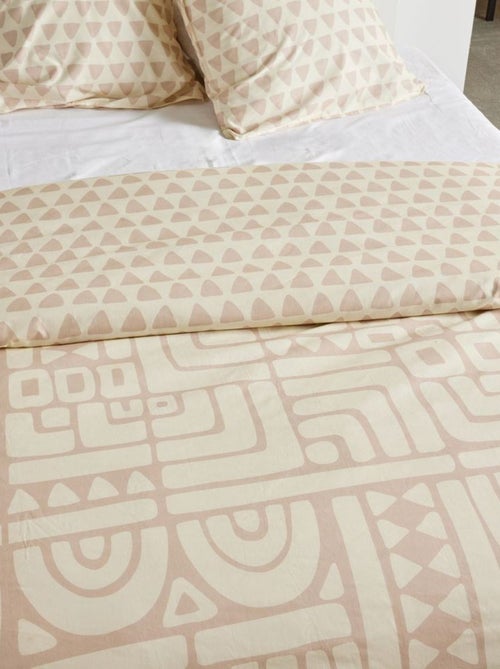 Parure de lit imprimé Graphique coton SUNSHINE DELIA - Kiabi