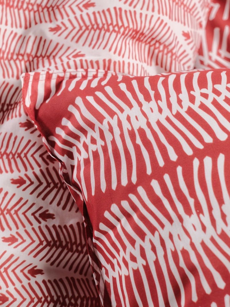 Parure de lit imprimé Graphique coton SUNSHINE ENORA Rouge - Kiabi