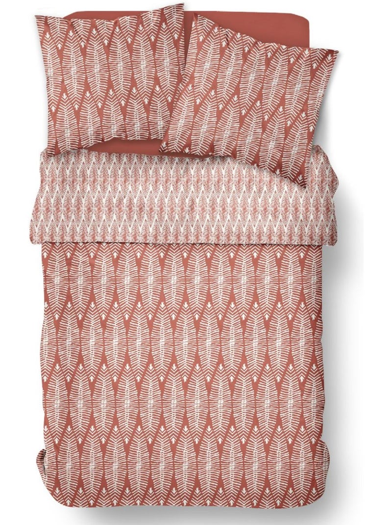 Parure de lit imprimé Graphique coton SUNSHINE ENORA Rouge - Kiabi