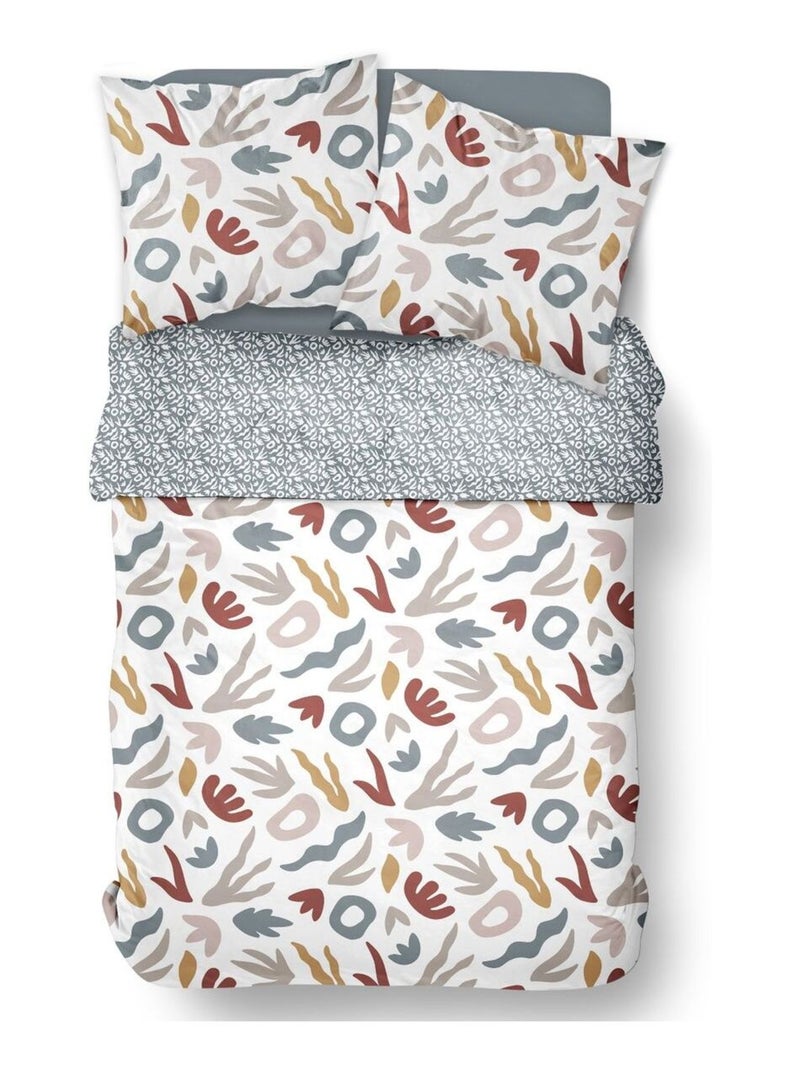 Parure de lit imprimé Graphique coton SUNSHINE GASTON Blanc - Kiabi