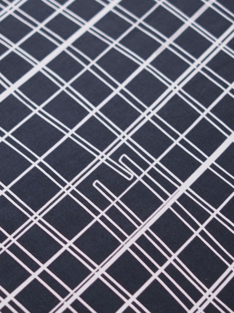Parure de lit imprimé Graphique coton SUNSHINE JADE gris anthracite - Kiabi