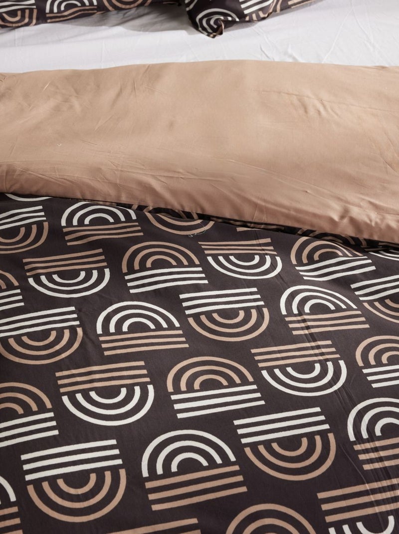 Parure de lit imprimé Graphique coton SUNSHINE LARA Noir - Kiabi