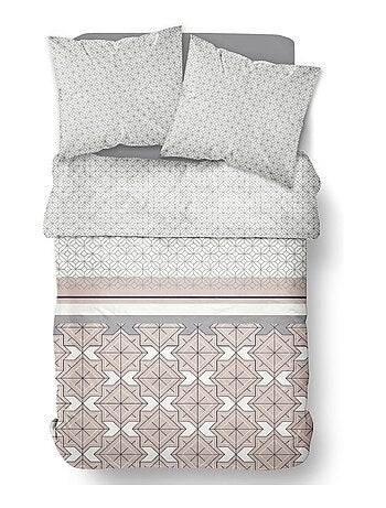 Parure de lit imprimé Graphique coton SUNSHINE LILA