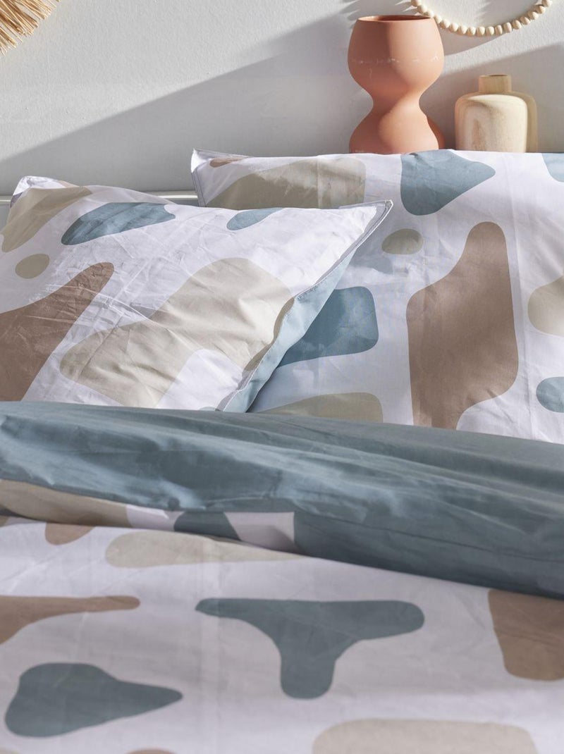 Parure de lit imprimé Graphique Coton SUNSHINE LILY Blanc - Kiabi