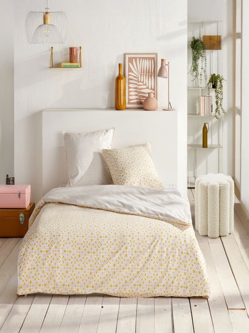 Parure de lit imprimé Graphique coton SUNSHINE LOUISA - Kiabi
