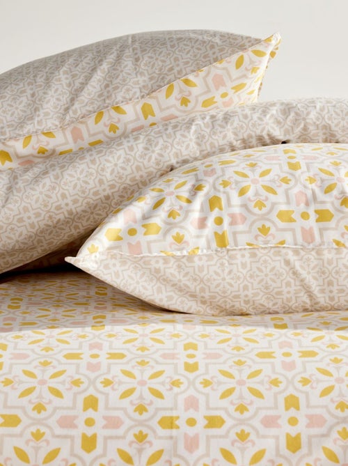 Parure de lit imprimé Graphique coton SUNSHINE LOUISA - Kiabi
