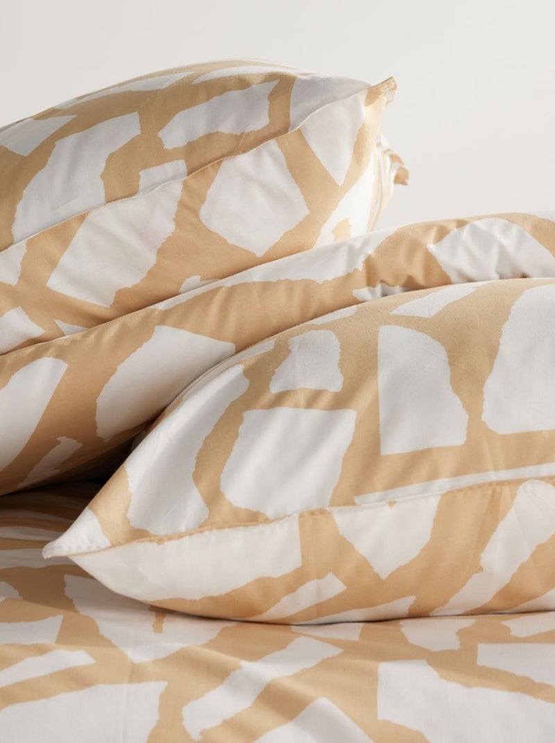 Parure de lit imprimé Graphique coton SUNSHINE LOUNA Beige - Kiabi