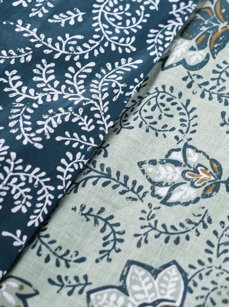 Parure de lit imprimé Graphique coton SUNSHINE NOE Vert - Kiabi