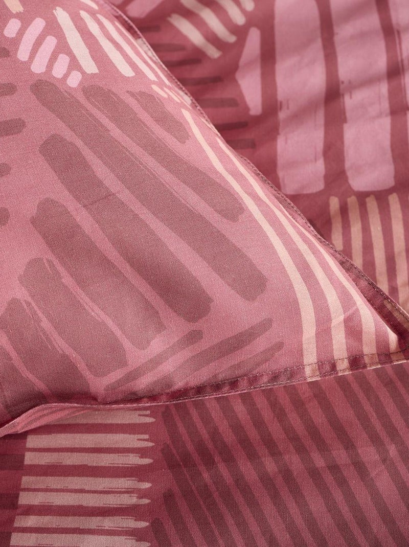 Parure de lit imprimé Graphique Coton SUNSHINE ROWAN Rose - Kiabi